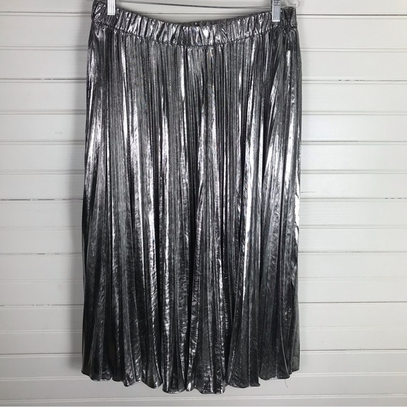 MICHAEL Michael Kors Metallic Foil Pleated Midi Skirt - Picture 3 of 7